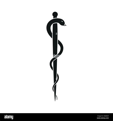 medical symbol snake on stick